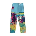 thumbnail image 3 of Lsque Pop Art Colorful Cows Print Men's Pajama Pants, Lounge Pant - Comfortable Home Wear,Elastic Waistband, Stylish Design-Small, 3 of 9