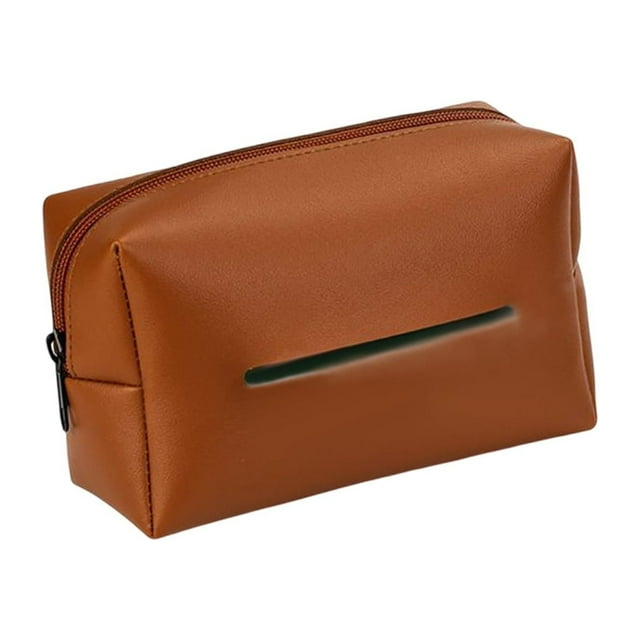Caja de pañuelos para coche, visera solar, asiento trasero del vehículo, organizador de almacenamiento duradero, universal Marrón