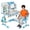 Blue #4, variant on Floseru Kids Desk and Chair Set, Height Adjustable Kids Study Table and Chair Set, Children School Desk with Storage Drawer and Book Stand, Ergonomic Child Toddler Deskwith Sitting Posture Corrector