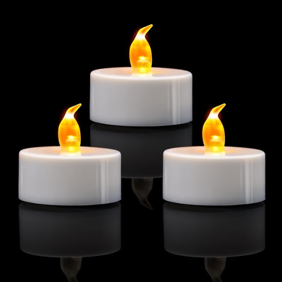 Velas de té LED KOABY, parpadeantes, sin llama, amarillo cálido, 200 unidades