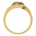 thumbnail image 4 of 0.45 ct Brilliant Round Cut Tanzanite 18K Yellow Gold Solitaire with Accents Engagement Bridal Wedding Ring Band Set size 8.75, 4 of 7