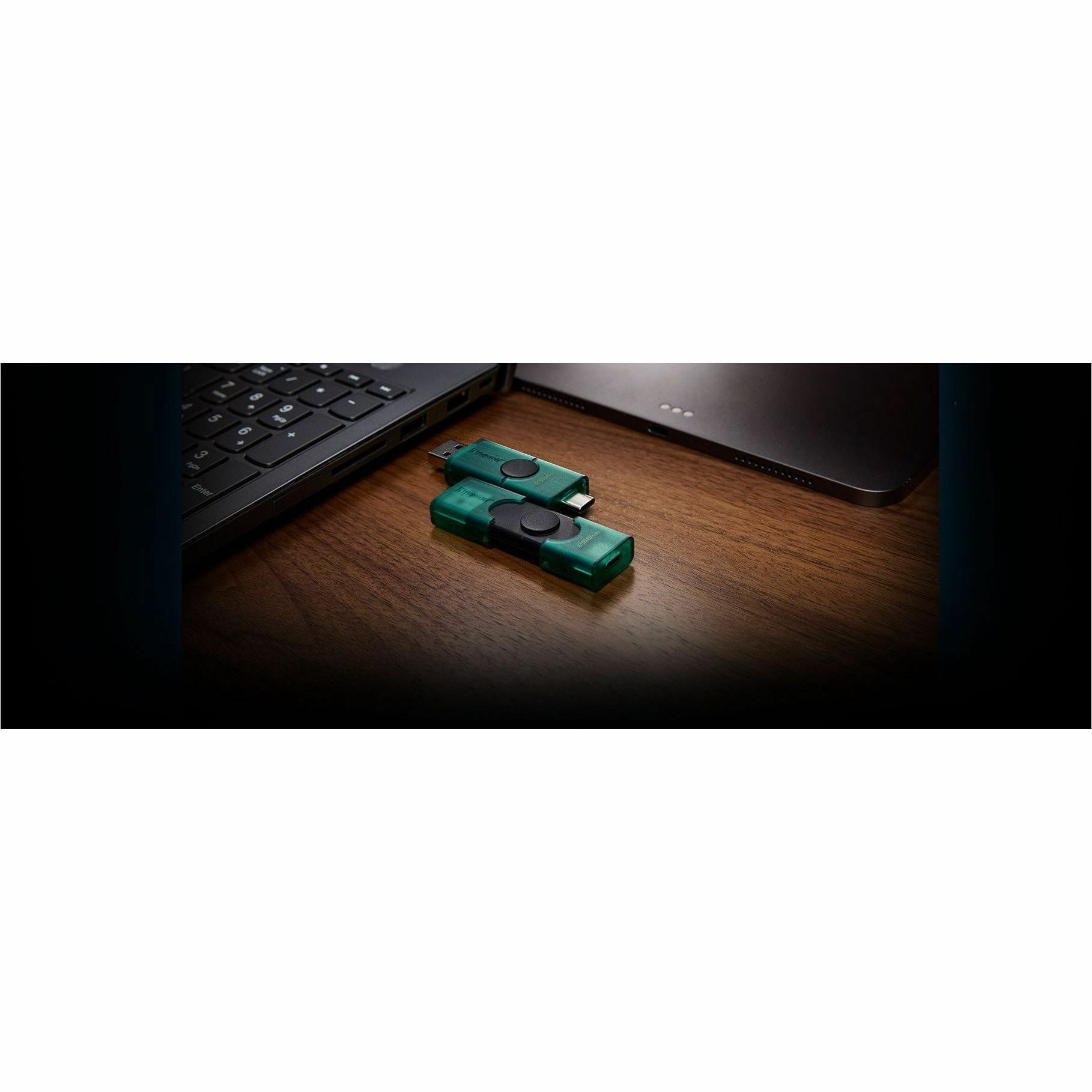 Kingston DataTraveler Duo 256GB (USB 3.2 (Gen 1) Type A + USB 3.2 (Gen 1) Type C) On-The-Go Flash Drive - 256 GB - USB 3.2 (Gen 1) Type A, USB 3.2 (Gen 1) Type C - 5 Year Warranty - 1