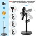 thumbnail image 4 of BILIONE 3 en 1 Support de Microphone de Bureau Multifonction, Support de Micro de Table Réglable avec Clip Microphone, Clip de Téléphone Portable, Adaptateur Métallique Mâle à Femelle de 5/8 Po, 4 of 5