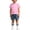 Pink, variant on Cethrio Boys Cotton Outfit Sets, 3 Piece Short Sleeve Summer School Kids Clothing sets White Size 8