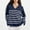 Dark Blue, variant on Fall Sweaters for Women 2025 Long Sleeve V-Neck Sweater Oversized Knitted Striped Top Size S-L