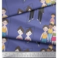 thumbnail image 3 of Soimoi Purple Rayon Crepe Fabric Mirror Theme Human Figure Print Fabric by the Yard 46 Inch Wide, 3 of 5