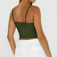 thumbnail image 3 of Tianiyouqing Crop Tops for Women Shapewear Cropped Tops Hiking Cami Shirts Double Lined Layered Square Neck Sleeveless Adjustable Spaghetti Strap Basic Racerback Army Green XS, 3 of 6