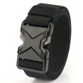 thumbnail image 4 of Cinturón de hombre informal tejido elástico de aleación con hebilla táctica para exteriores, cinturón con logotipo para viajeros, cierre ajustable, apto para viajeros, 4 of 6