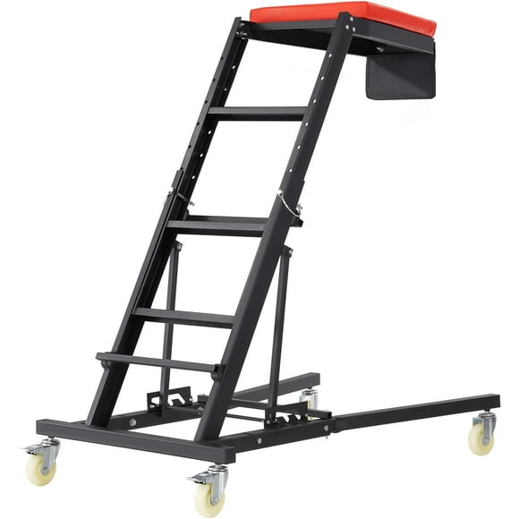KFFKFF Vehicle Overhead Work Platform, Height Modifiable from 48" to 76", Supports 400 LBS, Equipped with 4 Rotating Caster Wheels, Robust Platform for Vehicle Service and Upkeep