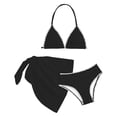 thumbnail image 5 of ATOGUTA Bikini for Teen Girls 3 Piece Bathing Suits Summer Bikini Tankini Sets with Cover Up Skirt Size 8-16, Black, 5 of 5