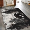 thumbnail image 4 of 3x5 Washable Area Rug, Brown Bear Non-Slip Rectangle Rug for Living Room Bedroom, Black Bear Forest Animal Modern Art Vintage Indoor Low Pile Floor Mat for Home Decor, 4 of 9