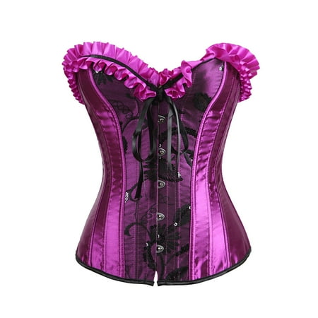 Vblhal Steampunk Gothic Corset Bustier Tops for Women Vintage Push up Strapless Tube Corsets Jacquard Lingerie Bodice Tops Day Deals Today 2024