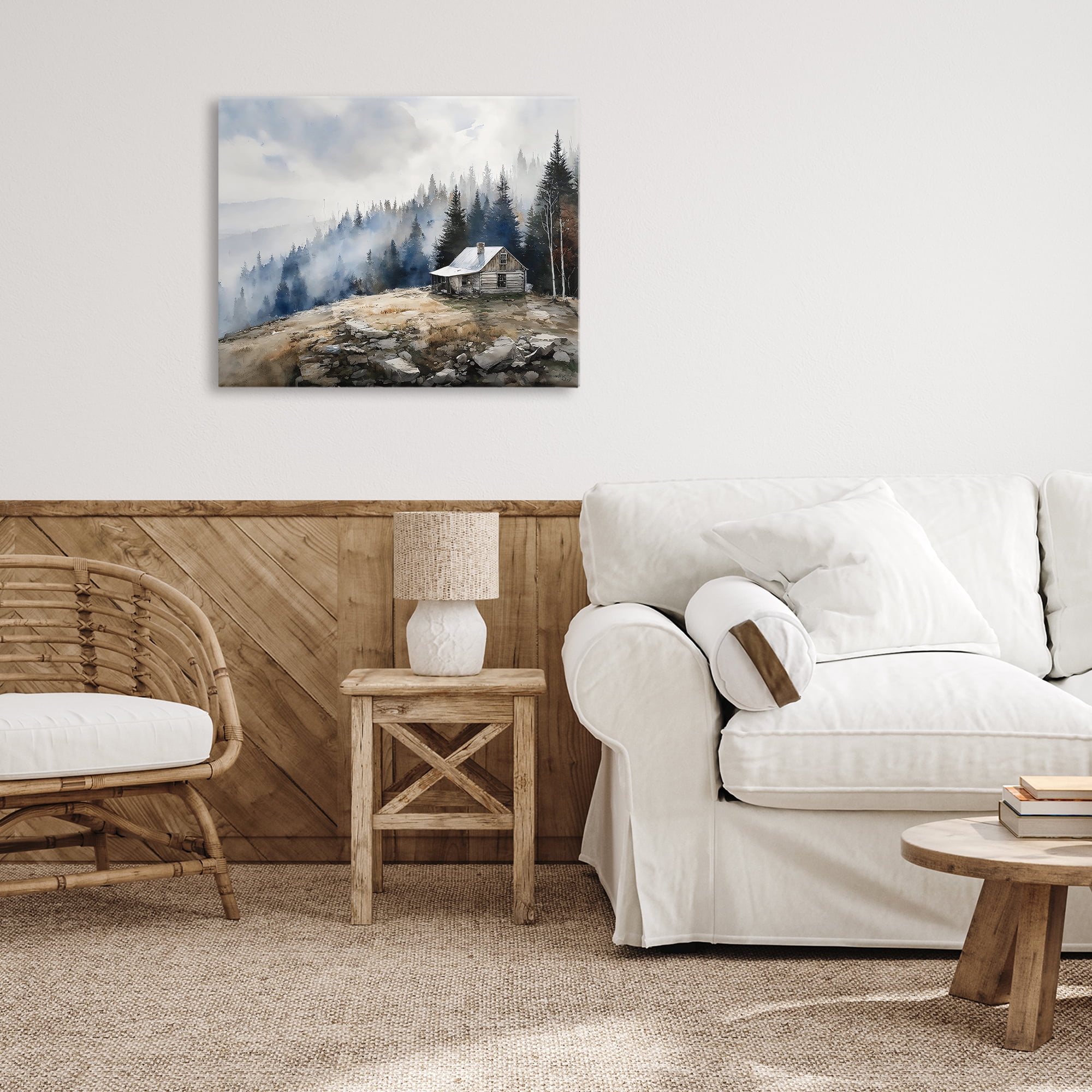 Stupell Industries Misty Cabin on Ridge Canvas Wall Art, design by Franklyn Gregory