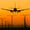 Airport Landing Silhouette, variant on Elephant Stock Airplane Engine Wall Art - Horizontal Canvas Wall Art - Living Room Wall Decor - Transportation Canvas - Gray And Black Decor - 12" x 8"