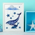 thumbnail image 4 of Blue Whale Wall Stickers Night Sky Wall Decals Blue Clouds Animal Vinyl DIY Art Decor, 4 of 8