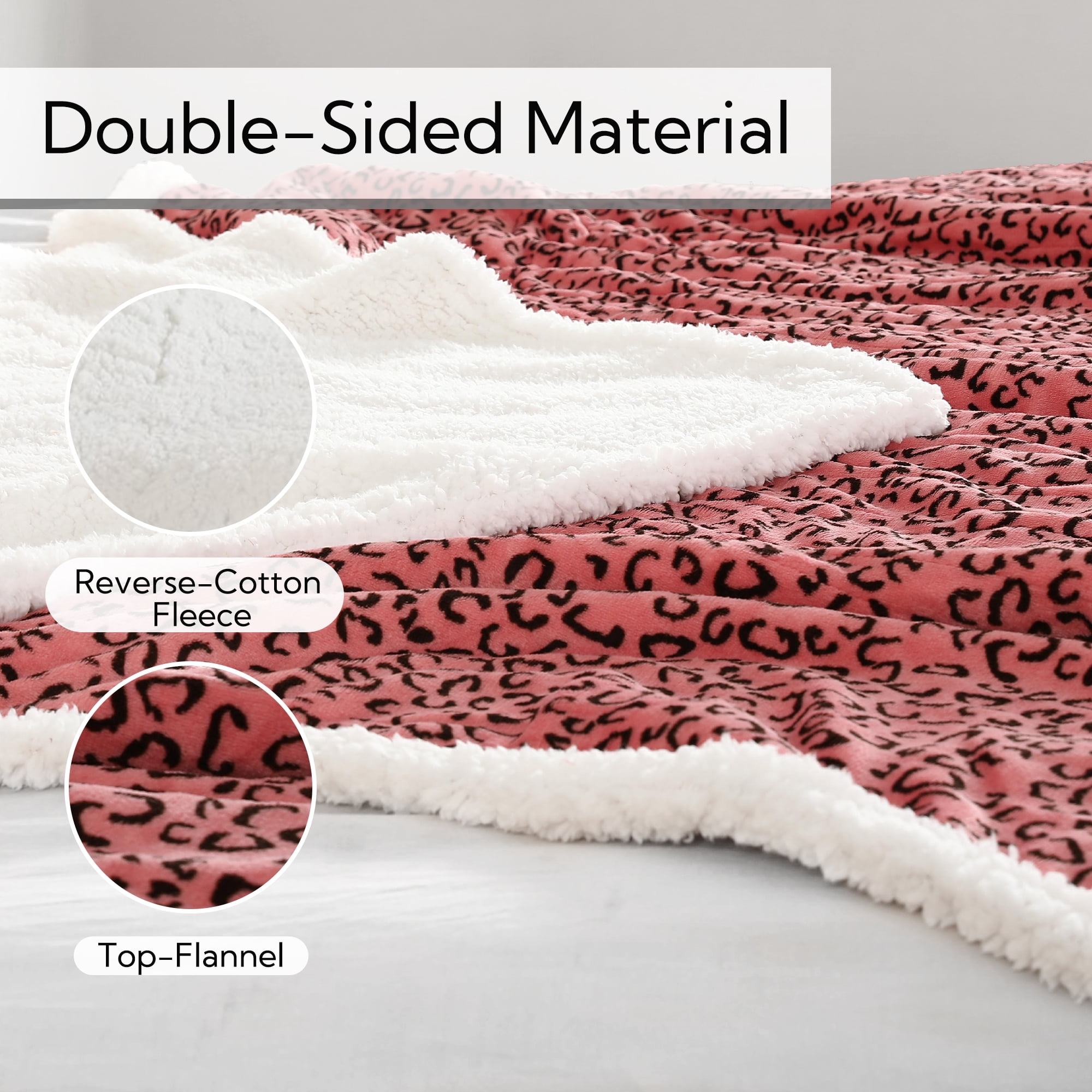 SUNNY HEAT Heated Electric Blanket Full Size 72'' x 84'' 10 Heating Levels & 1-12 Hours Auto Off , Leopard Black & Red