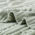 thumbnail image 6 of ZXNYH Sage Green Cable Knit Throw Blanket Queen Size for Bed Couch Sofa, Super Soft Cozy Knitted Blanket 90" x 90" Bed Blankets Full Size, 6 of 6