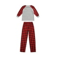 thumbnail image 5 of Seyurigaoka Christmas Family Pajamas Set, Santa Plaid Print Tops+Trouser/Romper, 5 of 9
