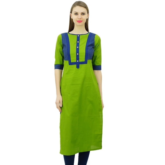 Phagun Cotton Straight Kurti Tunic With Front Button Casual Kurta