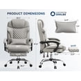 thumbnail image 2 of Big and Tall Office Chair with Footrest, Executive Ergonomic High Back Home Gaming Chair with Removable Lumbar Support Rolling Comfy Computer Desk Chair,Grey, 2 of 6