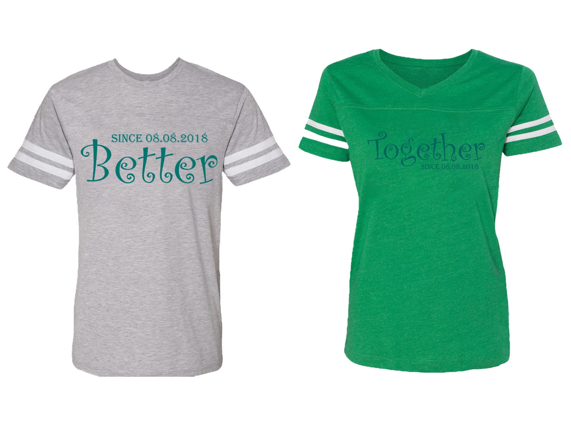 Better Together Matching Couple Cotton Jerseys (Men Heather / Women