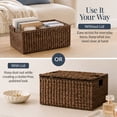thumbnail image 5 of Best Choice Products Set of 3 X-Large, Large, & Medium Woven Storage Baskets W/Lids, Hyacinth Organizer Bins - Brown, 5 of 9