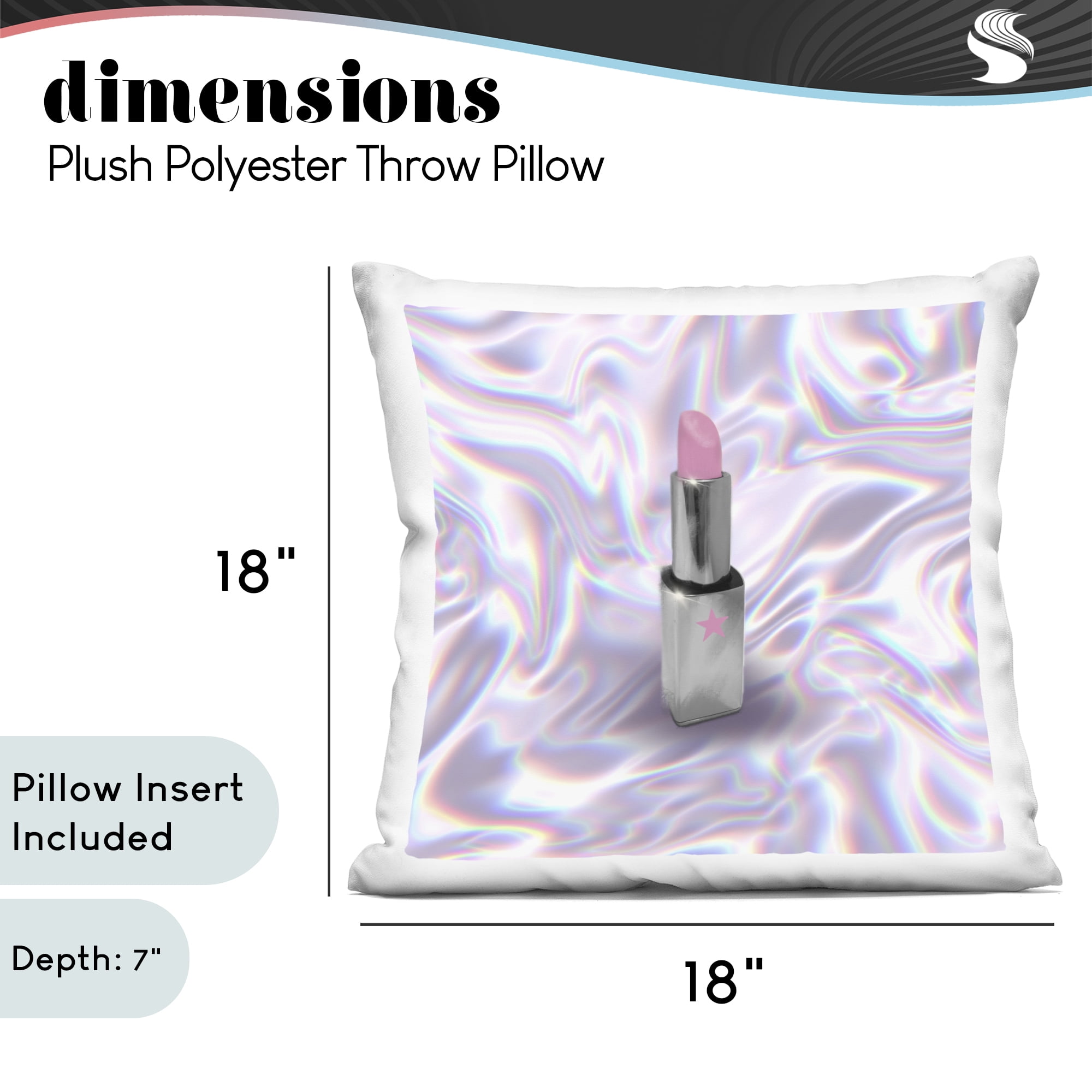 Stupell Industries Iridescent Icon Lipstick Decorative Printed Throw Pillow, design by Matthew Piotrowicz, 18 x 7 x 18