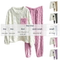 thumbnail image 3 of Miqool Womens Fuzzy Fleece Pajama Sets 2 Piece Long Sleeve Winter Warm Loungewear Sleepwear with Pocket, 3 of 9