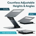 thumbnail image 4 of Ergonomic Laptop Stand for Desk, Adjustable Height Up to 20", Laptop Riser Portable Computer, Laptop Stands, Fits All MacBook, Laptops 10 15 17 Inches, Laptop Holder Desk Stand,, 4 of 5