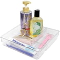 thumbnail image 2 of Plastic Drawer Organizer Trays 2 Pack,Bathroom Storage3 Divided Sections Storage Bin Bathroom for Body Wash,Shampoo,Conditioner,Lotion,Hand Towel, Comb,Mouthwash,Clear Acrylic Bins Bathroom, 2 of 6