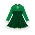 thumbnail image 2 of iiniim Girls Figure Ice Skating Dress Christmas Competition Dance Wear Costume Green 10, 2 of 7