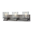 thumbnail image 1 of ELK Lighting Hotelier 3 Light Vanity In Weathered Zinc With Clear Glass, 1 of 1