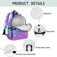 thumbnail image 4 of Butterfly and Daisy Purple Pattern Cute School Backpack Bag for School with Padded Back and Adjustable Shoulder Straps 15.25"x11.5"x5.25", 4 of 5
