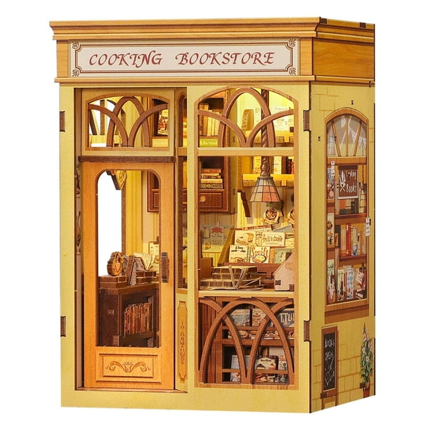 Kit de Miniatura DIY Casa de Muñecas Rinconcito de Libros Cocina Cutefun