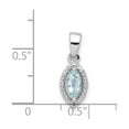 thumbnail image 3 of Sterling Silver Marquise Light Blue Stone Pendant Necklace for Women with Clear Halo Accents, Elegant Timeless Jewelry for Formal or Everyday Wear, 3 of 6