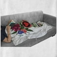 thumbnail image 6 of Sugar Skull Soft Flannel Fleece Throw Blanket, Smiling Skull Wearing Floral Wreath Image Mexican Tradition Concept, Cozy Plush for Indoor and Outdoor Use, 60" x 80", Multicolor, by Ambesonne, 6 of 6