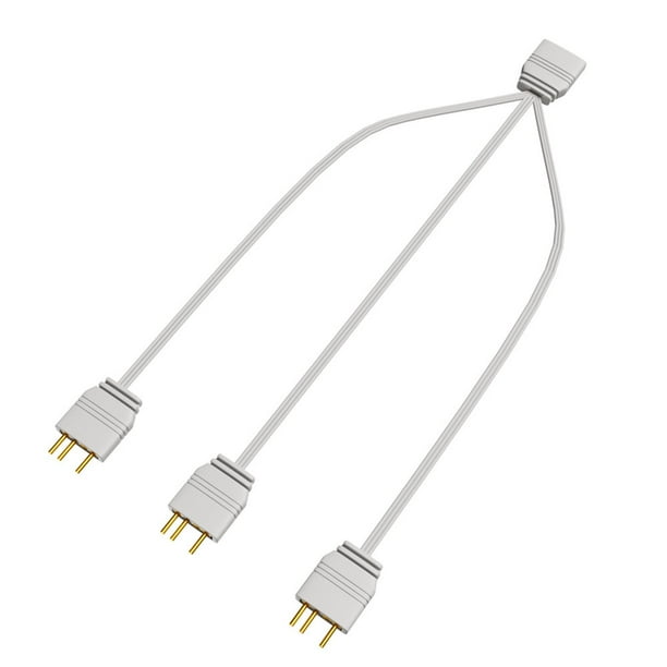 Adaptador divisor ARGB de 5 V y 3 pines para chasis, conector de memoria, cable de alimentación de interfaz para 1 a tres