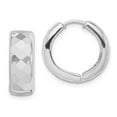 thumbnail image 1 of White Sterling Silver Earring Hinged Huggie Women'S 16 mm, 1 of 2