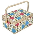 thumbnail image 4 of Sewing Basket, 9.8 X 7.1 X 4.9 In Household Double-Layer Craft Basket Sewing Tool Needle Thread Basket Fabric Torage Box For Handwork, Sewing, 4 of 8