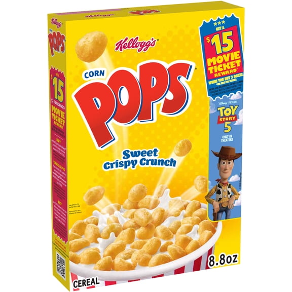 Kellogg's Corn Pops Original Breakfast Cereal, 8 Vitamins and Minerals, 8.8  oz