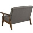 thumbnail image 2 of Castle Place Mid-Century Upholstered Linen Loveseat, Dark Grey, 2 of 7