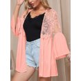 thumbnail image 3 of Txlixc Suéter de cardigan femenino, malla de ganchillo, manga larga esponjosa Txlixc moda, 3 of 6