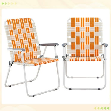 FGYRYK,2 Pack Portable Folding Web Chair Beach Chair Outdoor Indoor Webbed Strap