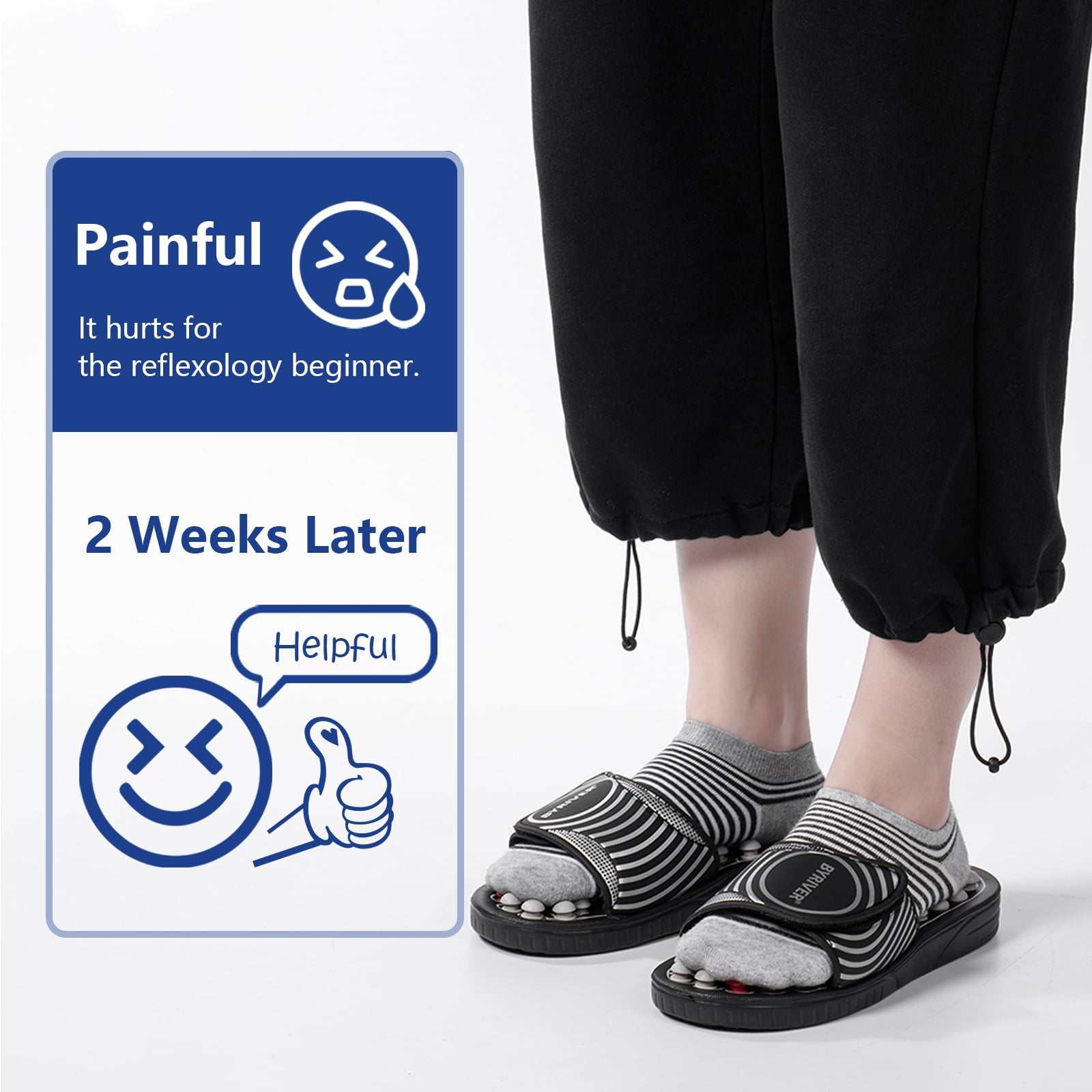 BYRIVER Plantar Fasciitis Massager, Foot Massage Slippers Sandals Mat for Men Women (02L)