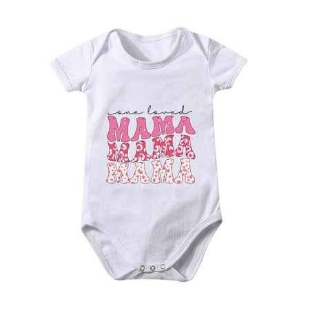 

Newborn Infant Baby Girl Boy Clothes Rompers Summer Jumpsuits Short Sleeve Romper Toddler Baby Boys Girl Comfortable Mother s Day Print Short Sleeve Romper Jumpsuit 0