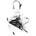 thumbnail image 1 of Railroad Apron, Steaming Locomotive with Monotone Sketch Illustration Old Train Design, Unisex Kitchen Bib with Adjustable Neck for Cooking Gardening, Adult Size, Charcoal Grey White, by Ambesonne, 1 of 4