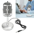 thumbnail image 3 of Classic Style Mic, High Sensitivity Plug And Play Lightweight Wired Vintage Microphone  For Karaoke For Performance, 3 of 8
