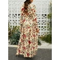 thumbnail image 4 of SHEWIN Women's Maxi Dresses with Long Sleeve Bohemian Floral Loose Casual High Waist Boho Printed Maxi Dress Beach Party Dress S, 4 of 11