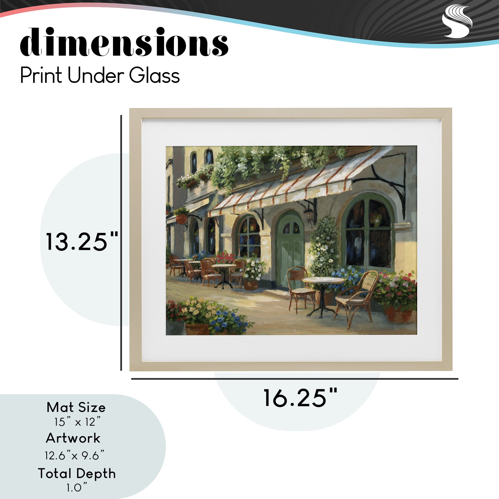 Stupell Industries Cozy Cafe Sunlit Patio Birch Framed Print Under Glass, design by Nan