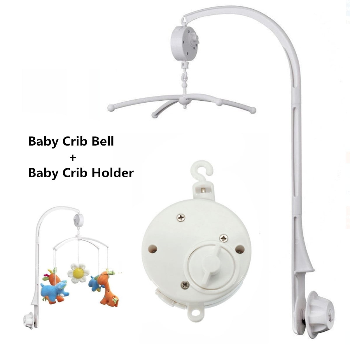 Baby Crib Mobile Bed Bell Holder Arm Bracket Battery-operated Musical Mobile Box 